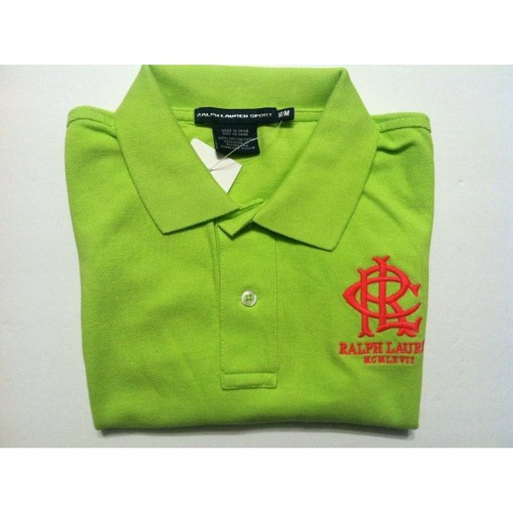 POLO RALPH LAUREN WOMENS NEW LIME GREEN 100%COTTON POLO SHIRT SIZE: M
